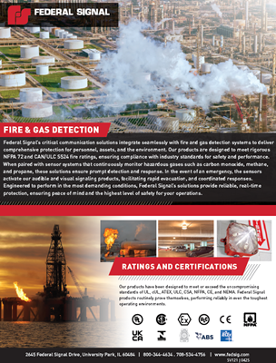 SV121 Fire and Gas Detection Vertical Flyer (Canada)